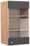 Vicco K&uuml;chenglasschrank Fame-Line Anthrazit-Gold/Goldkraft Eiche 40 cm