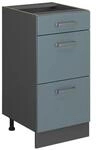 Vicco K&uuml;chenunterschrank R-Line Blau-Grau/Anthrazit 40 cm mit Schubladen ohne