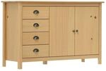 vidaXL Sideboard Hill Honigbraun 130x40x80 cm Massivholz Kiefer 288931