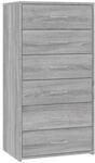 vidaXL Sideboard mit 6 Schubladen Grau Sonoma 50x34x96cm Holzwerkstoff 815364