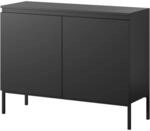 Selsey Sideboard Bemmi 100 cm Schwarz mit Schwarzen Beinen
