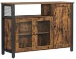 Vasagle K&uuml;chenschrank 3 T&uuml;ren 33 cm x 110 cm x 75 cm Braun-Schwarz