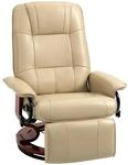 HOMCOM Relaxsessel Kunstleder Schaumstoff Cremewei&szlig; L78 x B87 x H100 cm