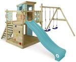 Wickey Spielturm Smart Camp Kletterger&uuml;st mit Rutsche Pastellblau