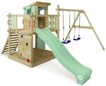 Wickey Spielturm Smart Camp Kletterger&uuml;st mit Rutsche Pastellgr&uuml;n