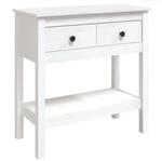 vidaXL Konsolentisch Wei&szlig; 75x35x75 cm Massivholz Kiefer