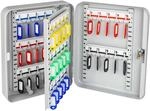 HMF 13040-07 Schl&uuml;sselkasten Abschlie&szlig;bar 40 Haken 30 x 24 x 7 cm Lichtgrau