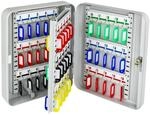 HMF 13060-07 Schl&uuml;sselkasten Abschlie&szlig;bar 60 Haken 30 x 24 x 7 cm Lichtgrau