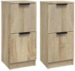 vidaXL Sideboards 2 Stk Sonoma-Eiche 30x30x70 cm Holzwerkstoff 811176