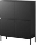 Selsey Highboard Bemmi 100 cm Schwarz mit Schwarzen Beinen
