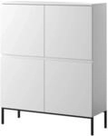 Selsey Highboard Bemmi 100 cm Wei&szlig; mit Schwarzen Beinen