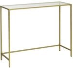 Vasagle Konsolentisch Hartglas 35 cm x 100 cm x 80 cm Gold