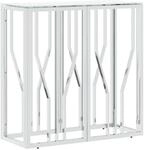 vidaXL Konsolentisch Silbern 70x30x70 cm Edelstahl und Glas