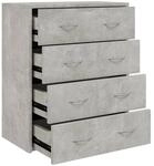 vidaXL Kommode mit 4 Schubladen 60x30,5x71 cm Betongrau 342578