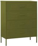 vidaXL Kommode Olivgr&uuml;n 80x35x101,5 cm Stahl