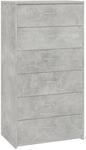 vidaXL Sideboard mit 6 Schubladen Betongrau 50x34x96 cm Holzwerkstoff 800670