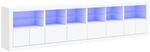 vidaXL Sideboard mit LED-Leuchten Wei&szlig; 283x37x67 cm 3209016