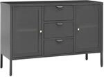 vidaXL Sideboard Anthrazit 105x35x70 cm Stahl und Hartglas 336078