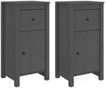 vidaXL Sideboards 2 Stk Grau 40x35x80 cm Massivholz Kiefer 813759