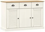 vidaXL Sideboard mit Schubladen VIGO 113x40x75 cm Massivholz Kiefer 353191