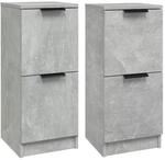 vidaXL Sideboards 2 Stk Betongrau 30x30x70 cm Holzwerkstoff 811178