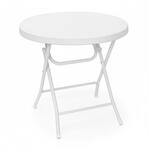 Relaxdays Gartentisch Rund Kunststoff Wei&szlig; Klappbar 74 cm x 80 cm x 80 cm 8,7 kg