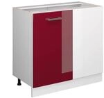Vicco Eckunterschrank R-Line Bordeaux Hochglanz/Wei&szlig; 86 cm ohne Arbeitsplatte