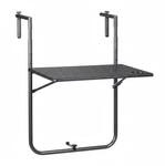 Relaxdays Balkonh&auml;ngetisch Metall Kunststoff Schwarz Klappbar 3-fach
