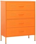 vidaXL Kommode Orange 80x35x101,5 cm Stahl