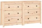 vidaXL Sideboard 140x35x80 cm Massivholz Kiefer 3114079