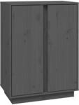 vidaXL Sideboard Grau 60x35x80 cm Massivholz Kiefer 814491