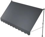 Juskys Klemmmarkise Kapstadt 350 x 120 cm Grau