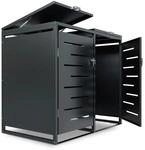 Juskys 2er Metall M&uuml;lltonnenbox Arel