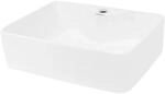 ECD Germany Design Waschbecken Waschtisch 480 x 380 x 140 mm aus Keramik Wei&szlig;