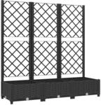 vidaXL Garten-Pflanzgef&auml;&szlig; mit Spalier Schwarz 120 x 40 x 121,5 cm PP 318272