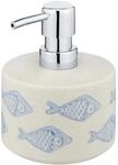 Wenko Seifenspender Aquamarin Keramik Beige Handbemalt