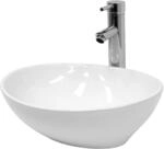 ECD Germany Waschbecken Waschtisch 410x330x142mm aus Keramik inkl Ablaufgarnitur