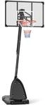 SPORTNOW Basketballst&auml;nder Stahl PC PE Schwarz 111L x 70,5B x 293-350H cm