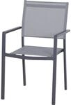 Siena Garden Stapelsessel Leeds 58 cm x 54 cm x 88 cm Dunkelgrau-Aluminium