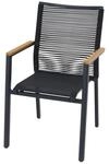 Siena Garden Stapelsessel Bologna Rope 65 cm x 57 cm x 92 cm Schwarz