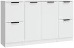 vidaXL Sideboards 3 Stk Wei&szlig; Holzwerkstoff 3115844