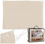 Relaxdays Sonnensegel Polyester Edelstahl Beige Waschbar 3 m x 4 m 1,9 kg
