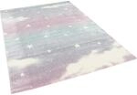 Pergamon Kinder Teppich Maui Kids Wolkenhimmel Rosa 200x290cm