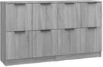 vidaXL Sideboards 2 Stk Grau Sonoma 60x30x70 cm Holzwerkstoff 3115810