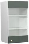 Vicco K&uuml;chenglasschrank Fame-Line Glash&auml;ngeschrank Gr&uuml;n-Gold Landhaus/Wei&szlig; 40 cm