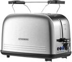 Steinborg SB-2071 2 Scheiben Edelstahl Toaster mit Br&ouml;tchenaufsatz 850 Watt