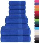 vidaXL 8-Tlg Handtuch-Set Blau 360 g/m&sup2; 100% Baumwolle 137063