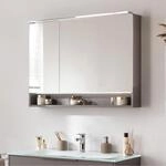 Fackelmann LED-Spiegelschrank B.Paris 90 cm x 71,8 cm Cubanit Grau