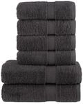 vidaXL 6 Tlg Premium-Handtuch-Set Anthrazit 600 g/m2 100% Baumwolle