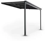 Juskys Aluminium Terrassendach Borneo 3x3m mit Doppelstegplatten in Dunkelgrau